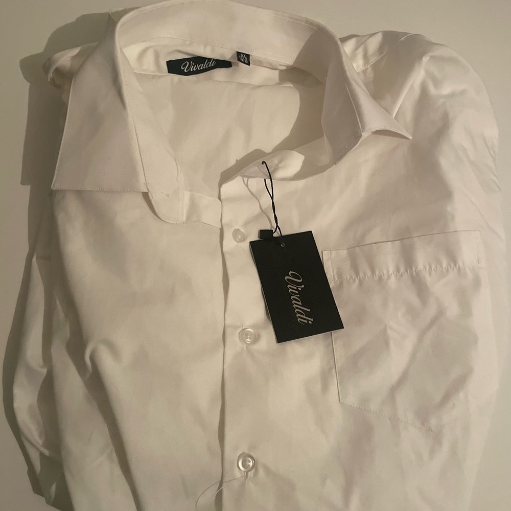 Mens Vivaldi white button down long sleeve